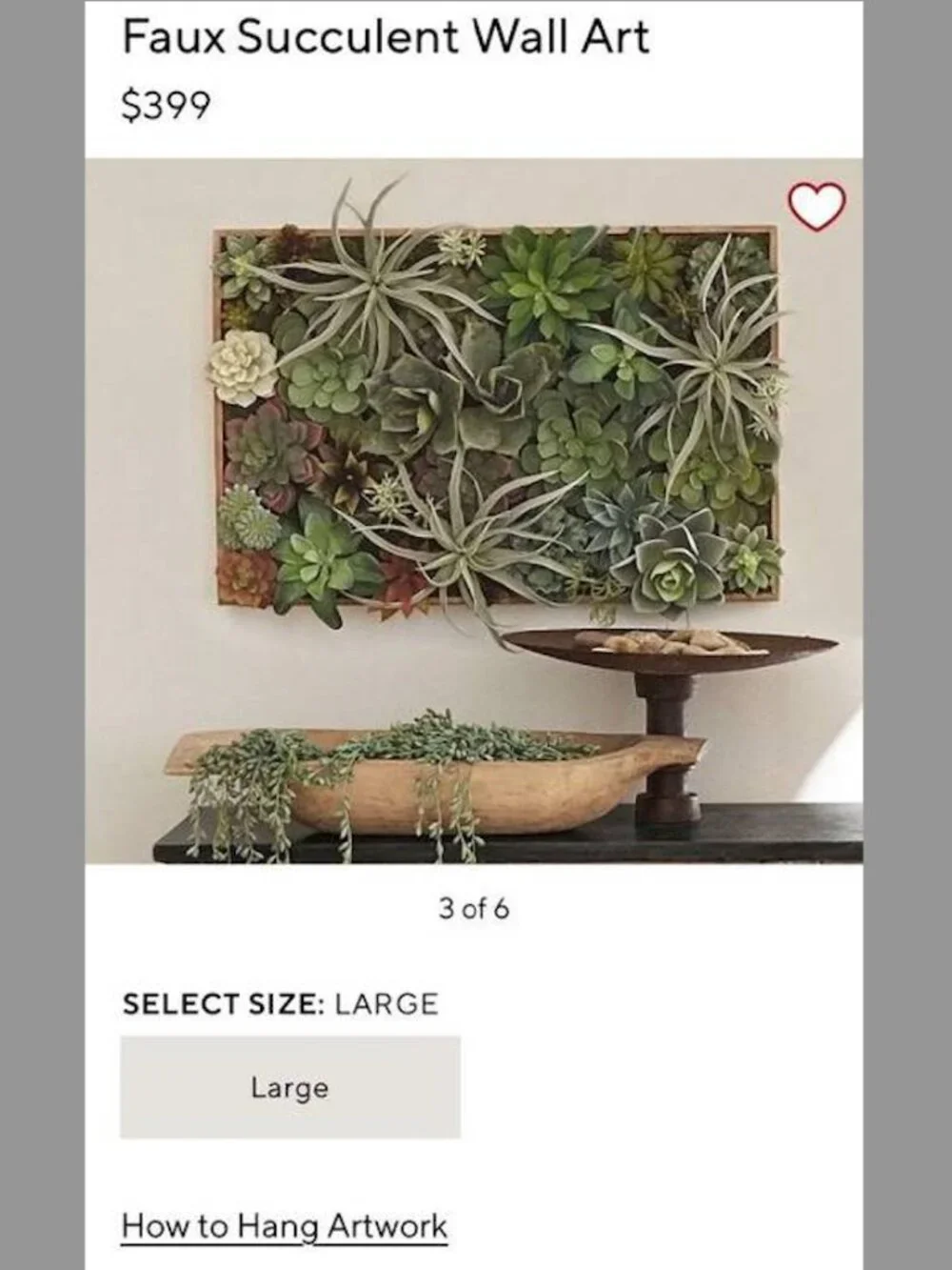 Pottery Barn Faux Succulent Wall Art ($399 retail!)